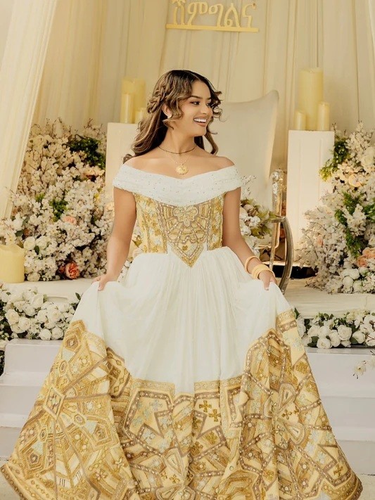 Authentic Ethiopian Women's Traditional Dress - Habesha Kemis | Cultural Attire